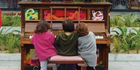 The roaming piano in happier times. Photo / supplied