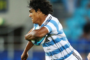 Debutant Manuel Montero scored a late winning try for Argentina on Saturday, which narrowly defeated France 23-20 at the Mario Kempes stadium. Photo / Getty Images.