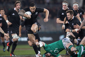 Sonny Bill Williams of the All Blacks tramples over Sean O'Brien of Ireland during the International Test Match between New Zealand and Ireland. Photo / Getty