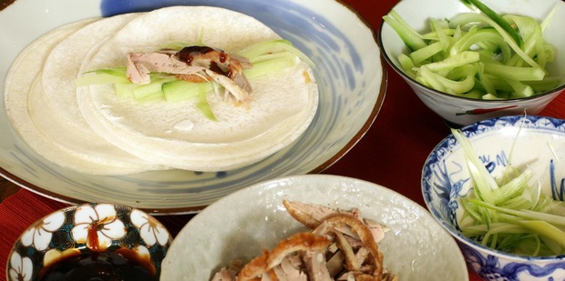 Guests will enjoy making their own Chinese duck pancakes. Photo / Janna Dixon