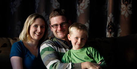 Robert and Linda Barlow with 5-year-old son Orry. Photo / Christine Cornege