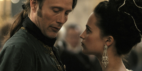 Mads Mikkelsen and co-star Alicia Vikander in A Royal Affair. Photo / Supplied Mads Mikkelsen and co-star Alicia Vikander in A Royal Affair. Photo / Supplied