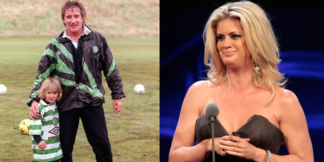 Liam Stewart made mum Rachel Hunter proud with tweet and pic for his dad Rod Stewart. Photos / Twitter, Richard Robinson
