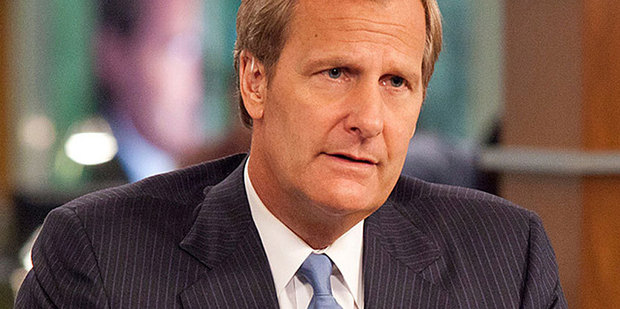 Jeff Daniels stars as a newsreader in Aaron Sorkin's new HBO show The Newsroom. Photo / Supplied