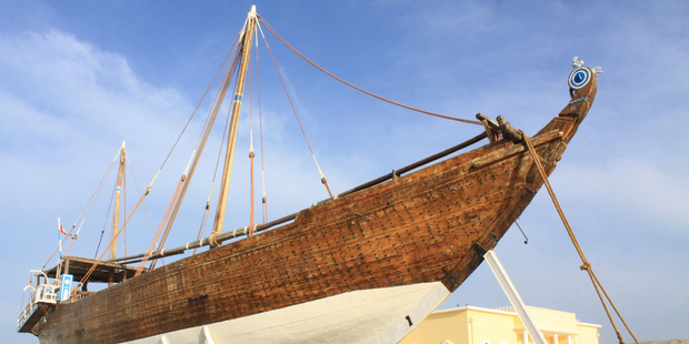 This 150-year-old dhow, which was built in Sur and traded around the world, now rests in front of the city's new museum. Photo / Jim Eagles