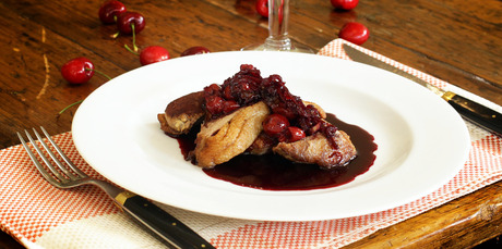 Duck with cherries is the perfect dinner party dish. Photo / Janna Dixon