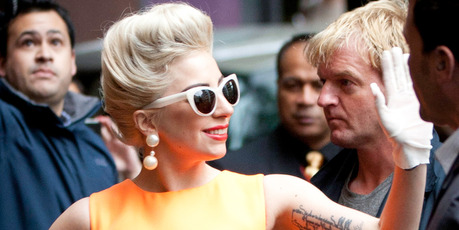 Lady Gaga arrives at the Stamford Plaza hotel in central Auckland ahead of her Auckland concerts. Photo / Richard Robinson