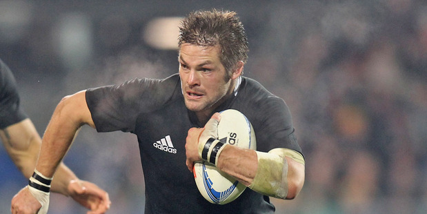 Richie McCaw continued his high workrate for the All Blacks but his handling let him down, with four knock-ons in the second half. Photo / Getty Images