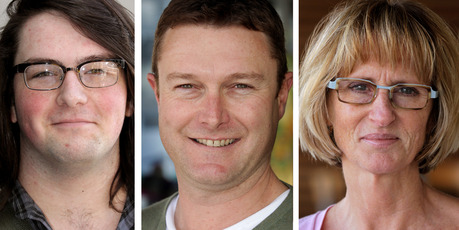From left, Matt Nuttall, 20; Steve McLennan, 42; Elizabeth White, 55 are unsure about the future of Super when they retire. Photos / Alan Gibson