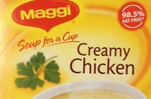 Maggi Soup for a Cup Creamy Chicken. $2.55 for four packets. 