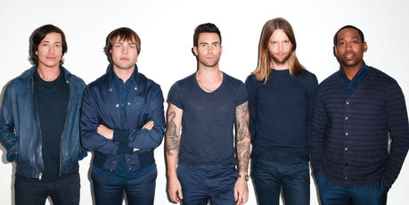 Adam Levine (centre) with his Maroon 5 bandmates. Photo / Supplied Adam Levine (centre) with his Maroon 5 bandmates. Photo / Supplied