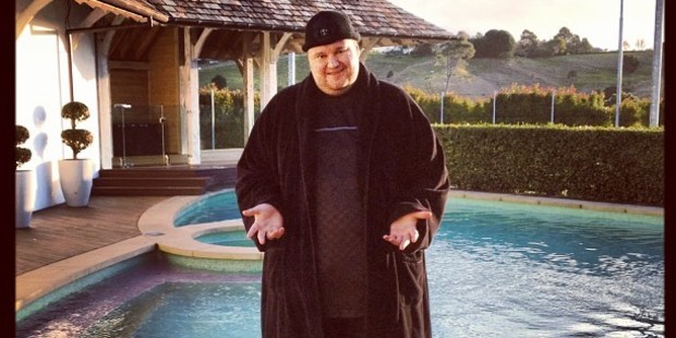 Kim Dotcom, seen here during the pool party, was a hospitable host. Photo / Supplied