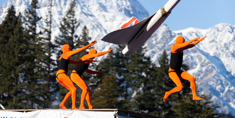 The Orange Men won the best individual entry in the Birdman competition. Photo / Supplied