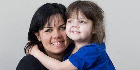 Tiffany Mitchell with Eva. Photo / Richard Robinson
