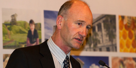Federated Farmers president Bruce Wills addressing the national conference in Auckland yesterday. Photo / Steven McNicholl
