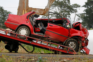 The victims of the crash on Gordonton Rd had to be cut from their car. Photo / Christine Cornege