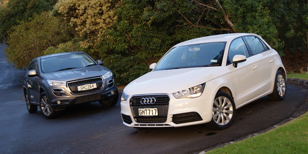 The Peugeot 4008 and the Audi A1. Photo / David Linklater