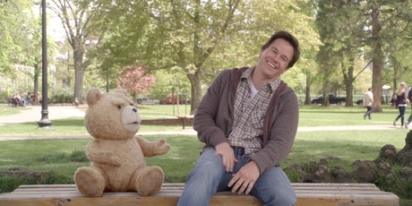 Buds: Seth MacFarlane lends his voice to Ted, furry friend to John Bennett (Mark Wahlberg). Photo / Supplied