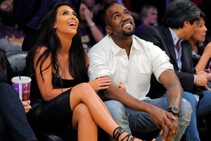 Kim Kardashian and Kanye West . Photo / AP