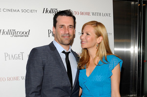 Actor Jon Hamm and his girlfriend actress Jennifer Westfeldt. Photo / AP