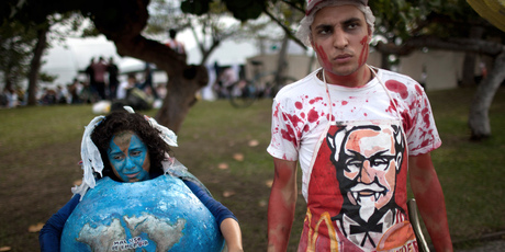 Environmental activists in Rio de Janeiro had high hopes for the summit. Photo / AP