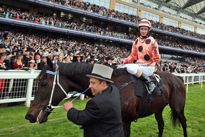 Black Caviar ridden by Luke Nolen wins the Diamond Jubilee Stakes during day five of the 2012 Royal Ascot meeting at Ascot Racecourse, England. Photo / AP