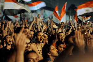 Egyptians celebrate the victory of Mohammed Morsi in the presidential elections. Photo / AP