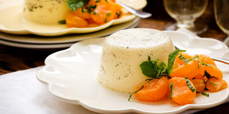 Panna cotta with campari mandarins. Photo / Babiche Martens