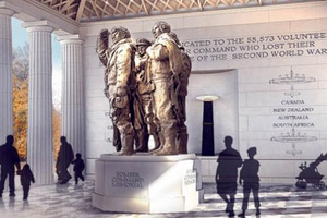 An artist's impression of the Bomber Command Memorial to be erected in London. Photo / AP