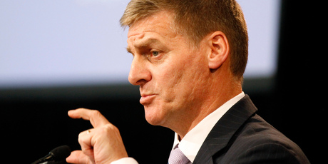 Finance Minister Bill English told farmers today not to become paralysed by problems in offshore economies. Photo / Mark Mitchell