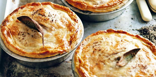 Pork, apple and cider pies. Photo / Chris Court