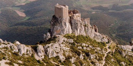 Queribus Castle - one of the places the Cathars took refuge at during the 13th century - offers spectacular views. Photo / Supplied
