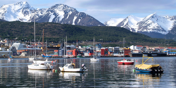 The Martial Mountains, home to planet's most southerly ski area, prod the sky beyond the Argentine port city of Ushuaia. Photo / Thinkstock