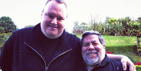 Steve Wozniak, co-founder of Apple, right, with Kim Dotcom. Photo / Twitter