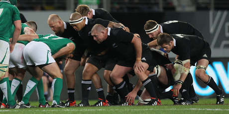 Ben Franks and Hikawera Elliot set the scrum in the first test against Ireland but the front row could look different in November. Photo / Getty Images