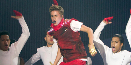 Justin Bieber performs at the Much Music awards in Toronto. Photo / AP
