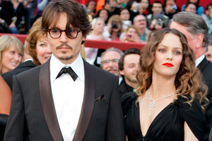 Johnny Depp with Vanessa Paradis. File Photo / AP
