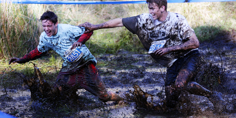 Competitors had fun at the Tough Guy and Gal Challenge in Auckland yesterday. Photo / Doug Sherring