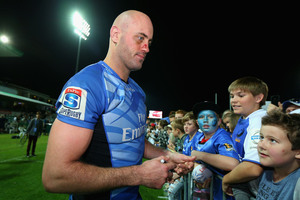 Nathan Sharpe farewells the Force fans.
Photo / Getty Images
