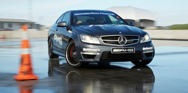 Mercedes' C63 AMG is a rocket that offers drivers plenty of mitigating control.
Photo / Supplied