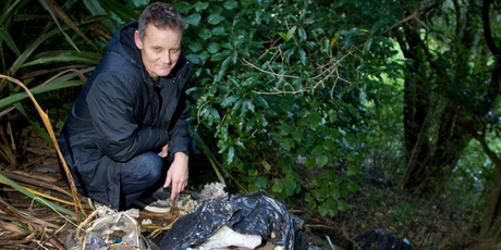 Peter Hagglund is fed up with illicit dumping. Photo / Kellie Blizard