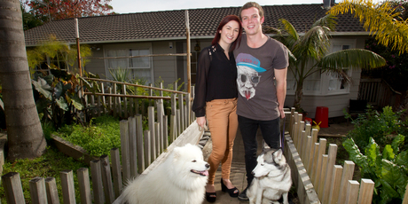 Kasia Jillings and Blair Koskela with Bella and Anya. Photo / Kellie Blizard