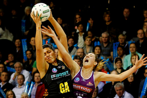 Magic goal attack Julianna Naoupu (left) is tipped as a favourite to win the best young player award. Picture / Christine Cornege.
