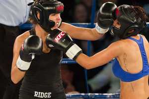 New Zealand celebrities Jaime Ridge and Rosanna Arkle fight. Photo / AP.