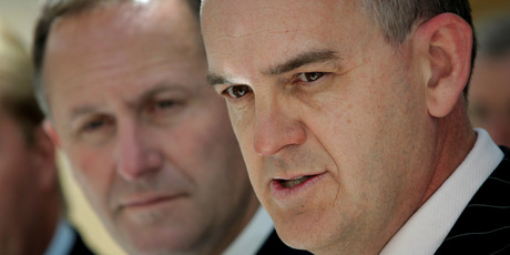 Minister for State Owned Enterprises Tony Ryall, with Prime Minister John Key. Photo / Alan Gibson