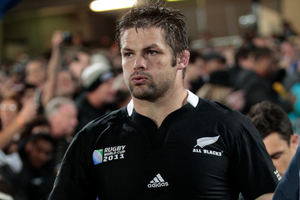 The All Blacks already have a corporate logo on their jersey. Photo / Getty Images