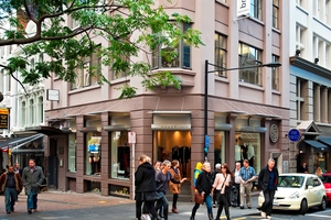 Broker House occupied by Moochi at street level and The Vault in the basement.