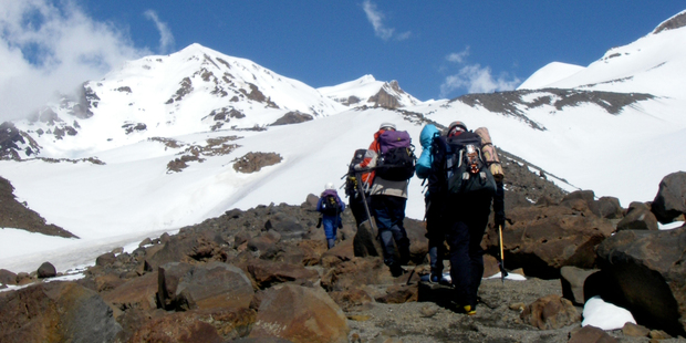 Mountain hiking and climbing with the Sir Edmund Hillary Outdoor Pursuits Centre. Photo / Supplied