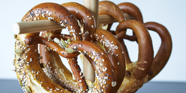 Yvonne Blum's soft, buttery, bread pretzels. Photo / Supplied