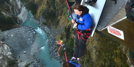 Shotover Canyon sales representative Sarah Norton tries out the new slide. Photo / Supplied